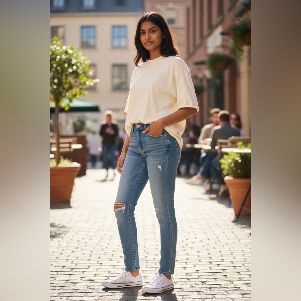 PAIGE Women's Verdugo Ankle Ultra Skinny Jeans 29, Distressed Denim Streetwear
